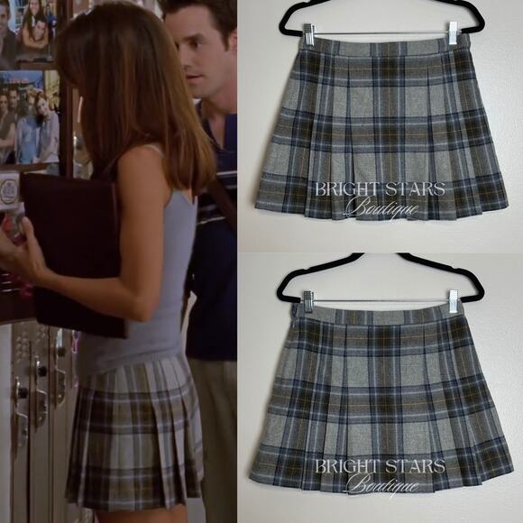 Rare Plaid Pleated Mini Skirt ASO Cordelia Chase BtVS Womens 10P Vintage Tartan - Picture 1 of 6